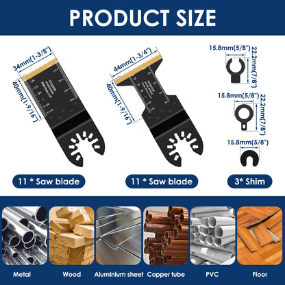 Titanium  Oscillating Saw Blades Carbide Tooth Multitool Blades Cutting Metal,Steel Nails,Screws, Multi Tool Saw Blade Cutting