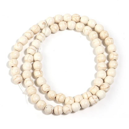 Natural White Turquoises Stone Beads 3-16mm Gemstone Spacer Bead for Jewelry Making DIY Bracelet Necklace Beaded Accessories