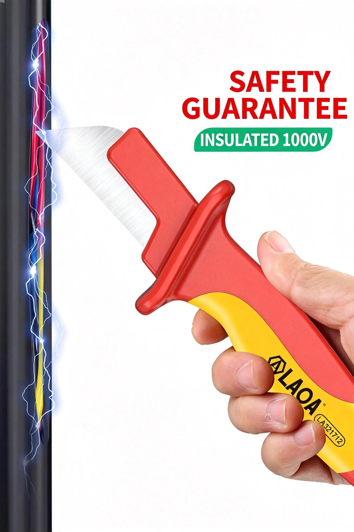 LAOA Insulated Electrician's Knife Voltage-Resistant Cable Cutter Stripping Tool with Straight Blade Specialized Wire Stripper