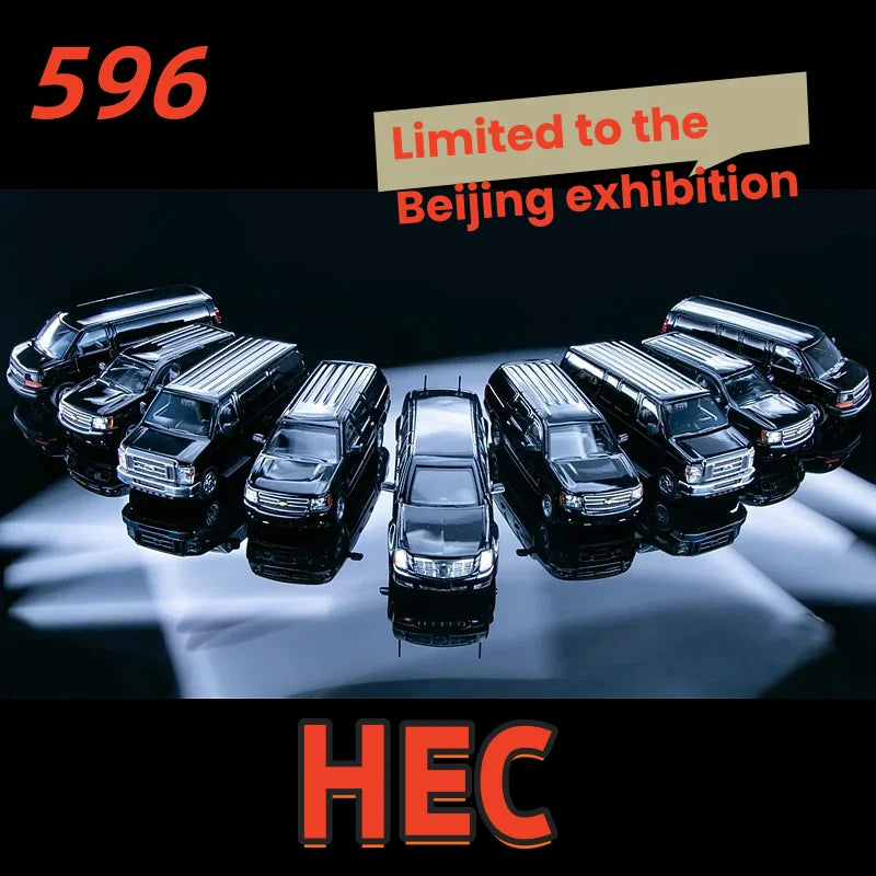 596 1:64 HEC Exhibition Edition Presidential Car Set Security Team in stock Real picture Alloy die-cast simulation car model