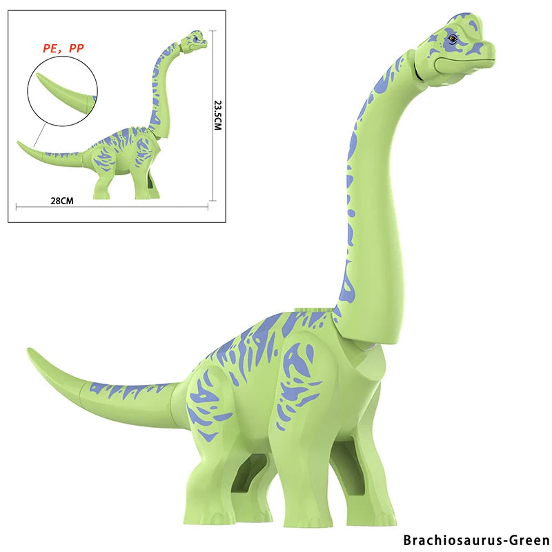 Jurassic Dinosaurs Spinosaurus Large Brick Toy Joints Open Mouth 7 Color Designs, Collectible Decor DIY Puzzle Assembly Gift