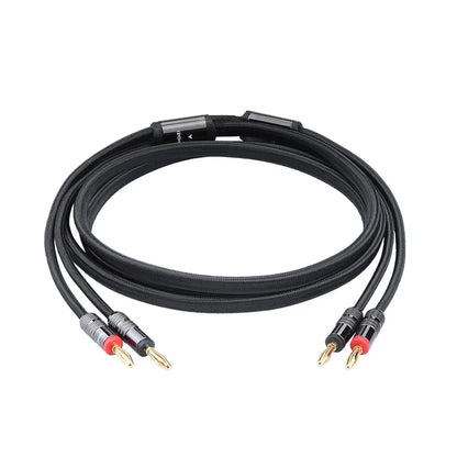 HHDZI Speaker Cable 6N OFC, 14AWG Speaker Cable, Gold-Plated Banana Head Audio Cable, Amplifier Hi-Fi System