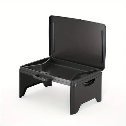 Folding Lap Desk with Storage Dividers - Sturdy Laptop Tray & Serving Desk, Portable Bed Table with Organizer Compartments