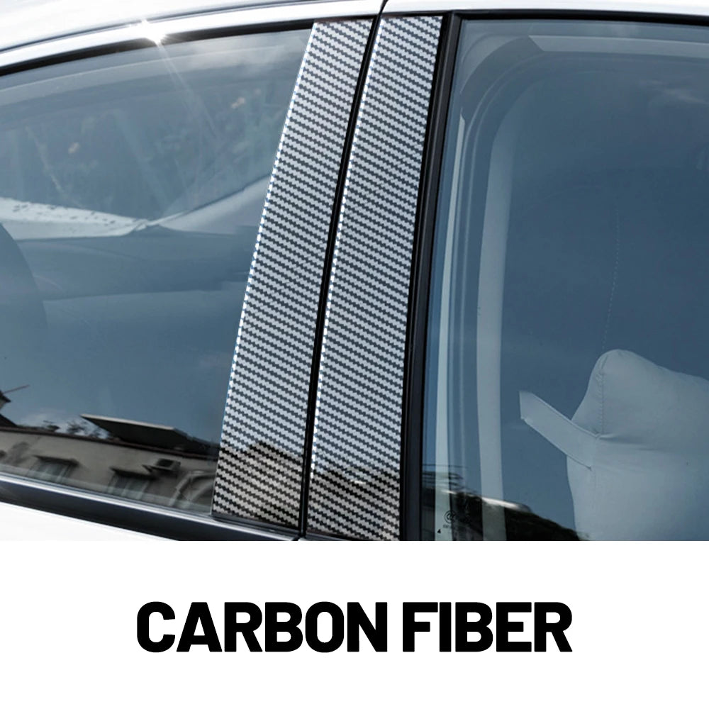 Glossy Black Carbon Fiber Window Door Deal B C Pillar Post Cover Sticker For Porsche Macan 95B 2014-2022 2015 2016 2017 2018