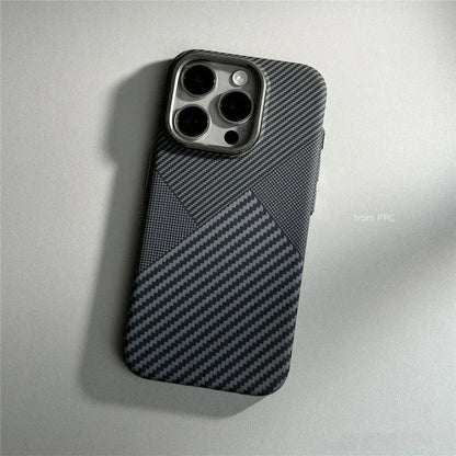 For iPhone 17 16 15 18 Pro Max Case Carbon Fiber Abstract Geometric for MagSafe Cover Magnetic Charging Shell Camera Armor Funda