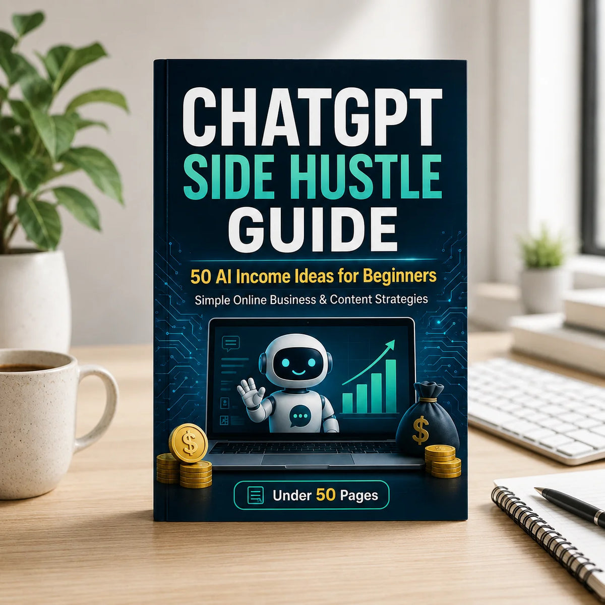 ChatGPT Side Hustle Guide 50 AI Income Ideas for Beginners Online Business Content Strategy Book Under 50 Pages