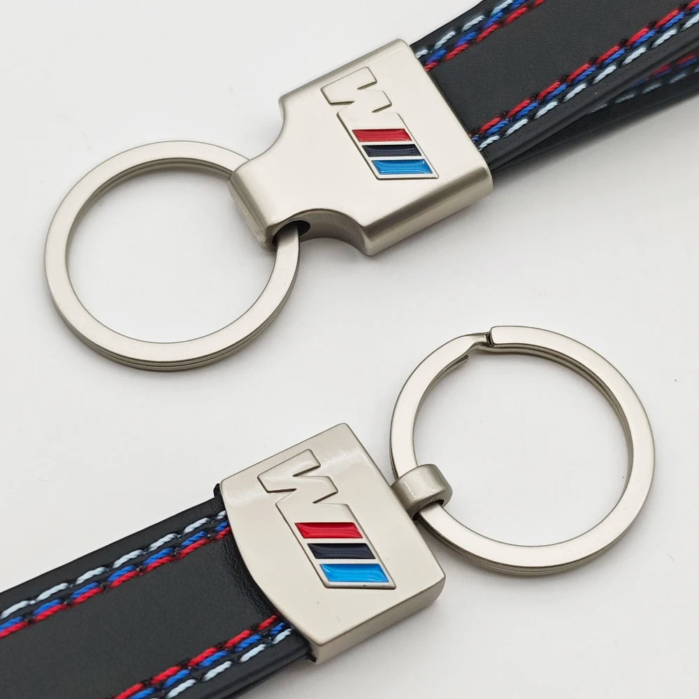 Leather Car Keyring For BMW M Sport E39 E46 E90 E60 E30 E36 E87 E53 F15 F16 F20 F30 X3 X5 X6 Z4 M2 M3 M4 M5 Keychain Accessories