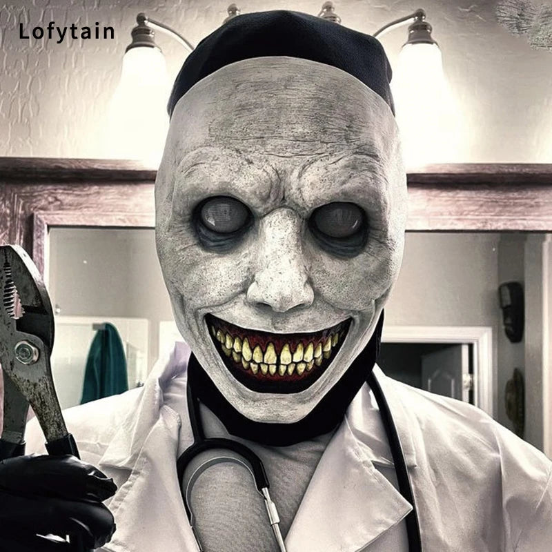 Horror The Exorcist Smiling Face Demon Mask Cosplay Evil Creepy Ghost ...