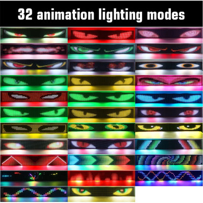 App Car Truck Devil Eye LED Pixel Panel Light Remote Control Soft Folding Lighting Rolling Panel Windshield 12V 24V