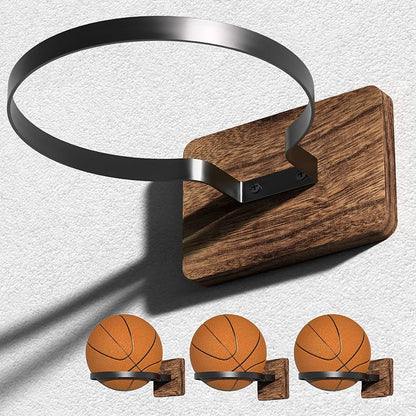 Wood Metal Ball Display Stand Soccer Wall Mount Wall Rack Storage Rack Ball Organizer Basketball Wall Mount Ball Wall Holder