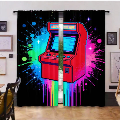 2Pcs Gamer Game Controller Blackout Curtains Bedroom Decor Playroom Living Room For Bedroom Living Room And Office Decor