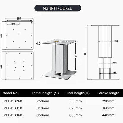 Electric Height Adjustable Lifting Column Set IPTT 310 DC12/24V With Wireless Controller for Industrial Home Office Automation