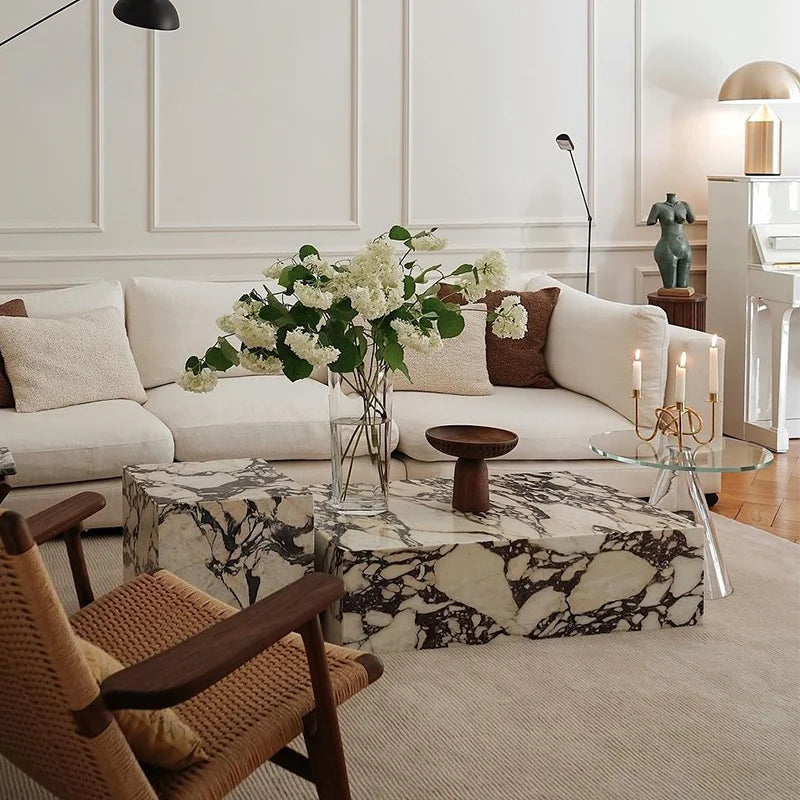 Rectangular Unique Coffee Table Luxury Italian Designer Large Coffee Table Modern Marble Table Basse Salon Living Room Furniture