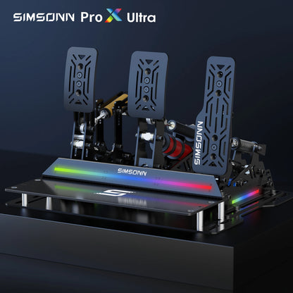 SIMSONN PRO X Ultra Sim Pedals PC Sim Racing Simulator Pressure Sensor Load Cell Pedal HE Hydraulic Pedal for PC Cockpit Pedal