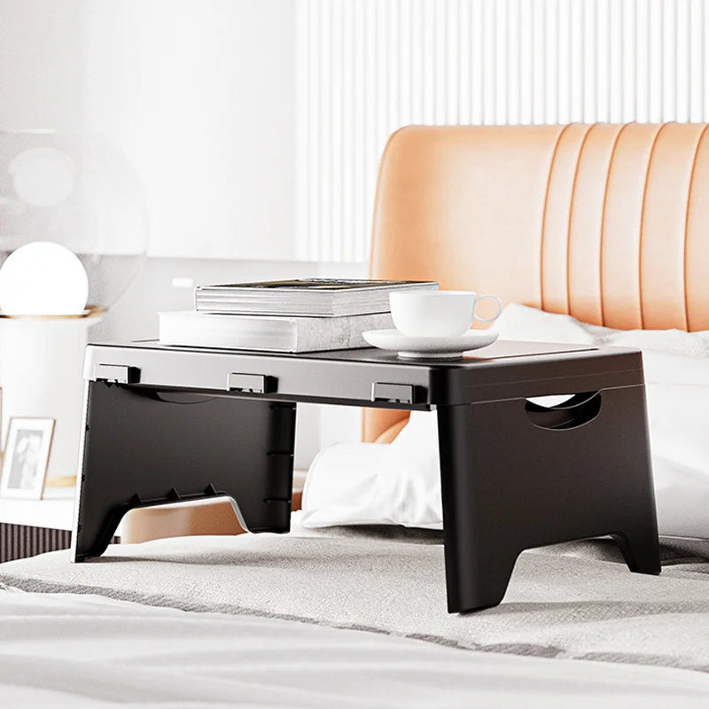 Folding Lap Desk with Storage Dividers - Sturdy Laptop Tray & Serving Desk, Portable Bed Table with Organizer Compartments