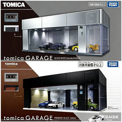 TOMICA Automatic Garage Parking Lot Electric Lighted Car Exhibition Hall Model Scene Premium Edition, Boys' Holiday Gift Toy.