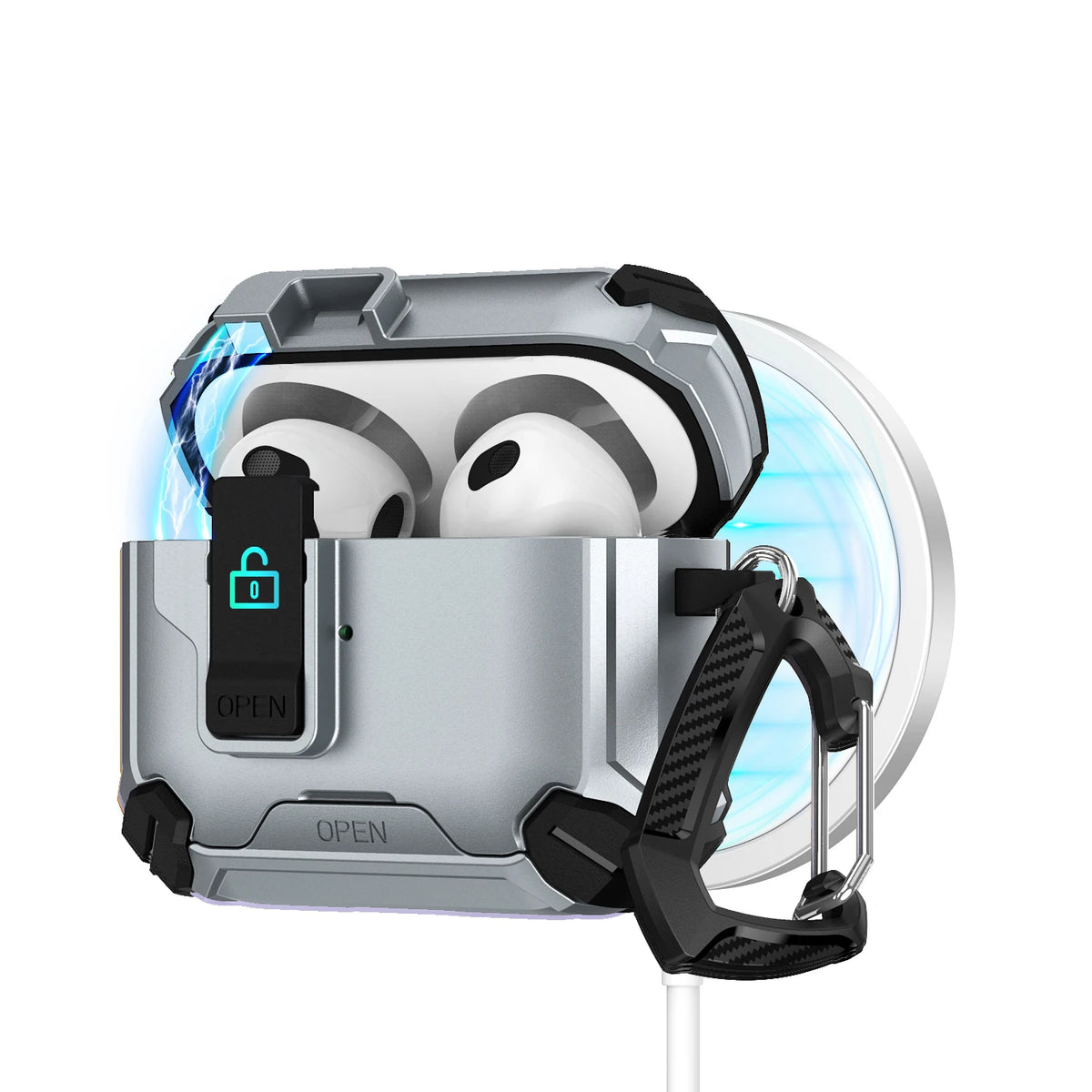 For AirPods 4 Generation Case Magnetic Automatic Lock with Phone Stand&Cleaning Kit for Airpods 4 with Active Noise Cancellation