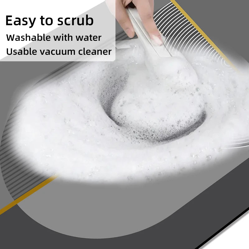 1 Elegant Style Diatomaceous Earth Material Machine Washable Rectangular Bathroom Mat, Absorbent Pad, and Entrance Door Mat