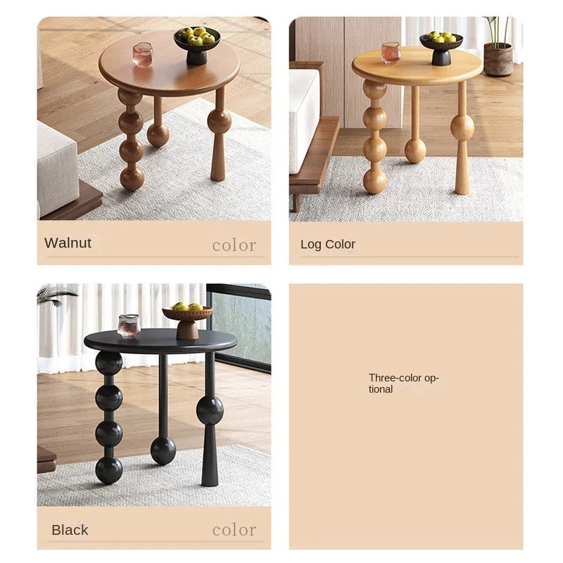 Scandinavian Solid Rubber Wood Table Small Side Table Creative Design Coffee Table Living Room Household Sofa Side Table