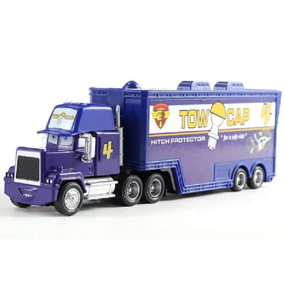 Pixar Car 2 Car 3 Storm Jackson Truck Lightning McQueen No：4 28 33 63 Container Truck Die Casting Mack Model Child Birthday Gift