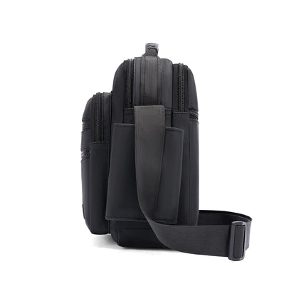 Crossbody Bag Men Nylon Large Capacity Multi Layer Waterproof Shoulder Bag for Business Leisure Work Travel Daily Commute