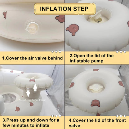 Baby Sofa Inflatable Seat for Babies  Chair with Tray, Built in Air Pump Infant Back Support Sofa Toddler Chair for Sitting Up