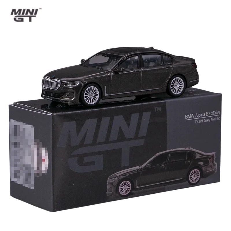 1:64 Alpina B7 Metal grey #619 M3 #314 alloy die casting simulation car model, boys' toys,children's holiday birthday gifts