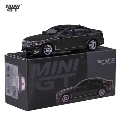 1:64 Alpina B7 Metal grey #619 M3 #314 alloy die casting simulation car model, boys' toys,children's holiday birthday gifts
