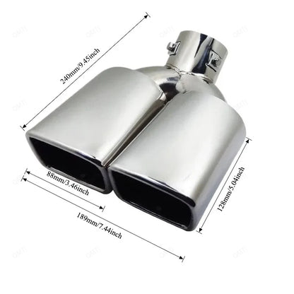 Exhaust Tip Universal Double Outlet Nozzle Rear Muffler Tip Stainless Steel Square Mouth Exhaust Pipe Muffler Car Accessories