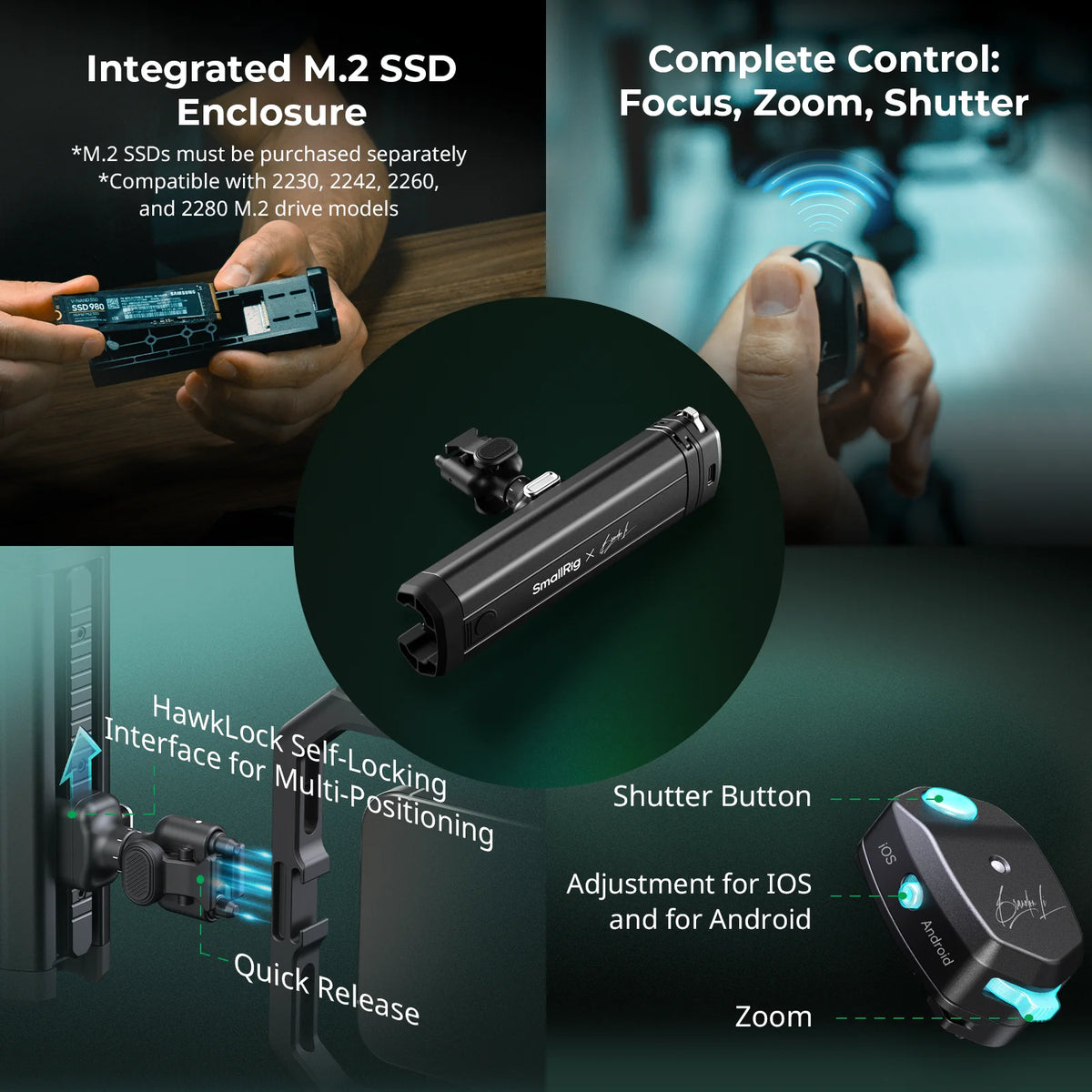 SmallRig x Brandon Li All-in-One Mobile Video Kit Universal Quick Release Phone Video Rig Kit for iPhone for Samsung w Grip 4596