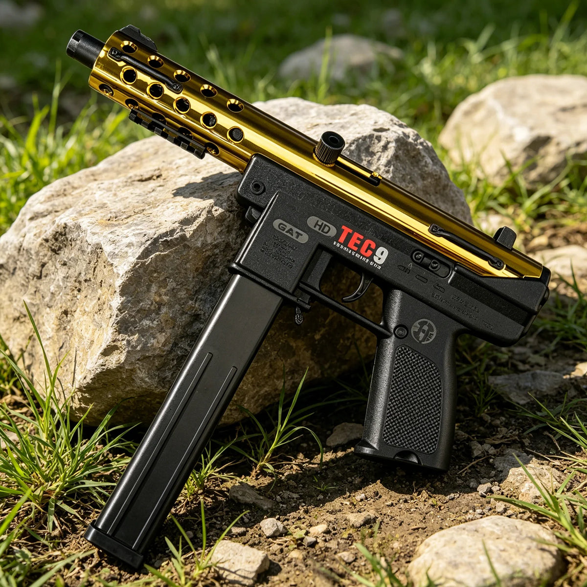 High-performance TEC-9 Gel Ball Toy Gun Orbeez Launcher, Modular Battery, Electric Pre-loading Magazine, No Bullets