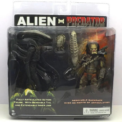  In Stock 21cm NECA 2pcs/set Alien Vs Predator PVC Collection Figure Toys Double Couple Set 1979 Movie Version Movable Model