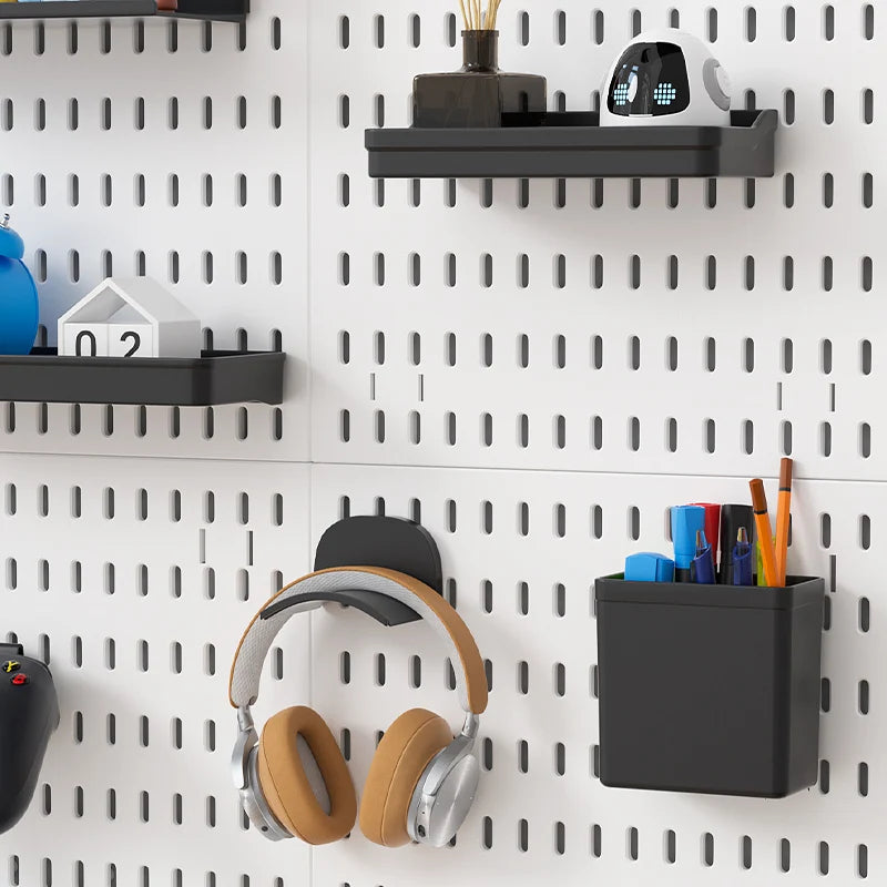 Nordic-Style Display Shelf Background Wall Storage Board: Simple Drilled Room Creative Wall Storage Pegboard Wall Combination