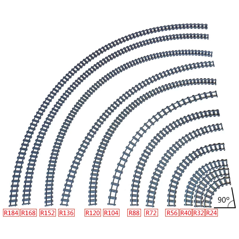 MOC City Bricks Train Flexible Construction Parts Railway Curve Track Building Blocks Model Accessories Compatible with 53401