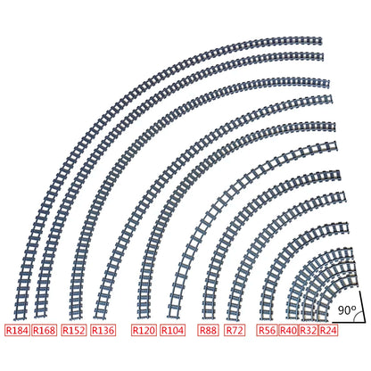 MOC City Bricks Train Flexible Construction Parts Railway Curve Track Building Blocks Model Accessories Compatible with 53401