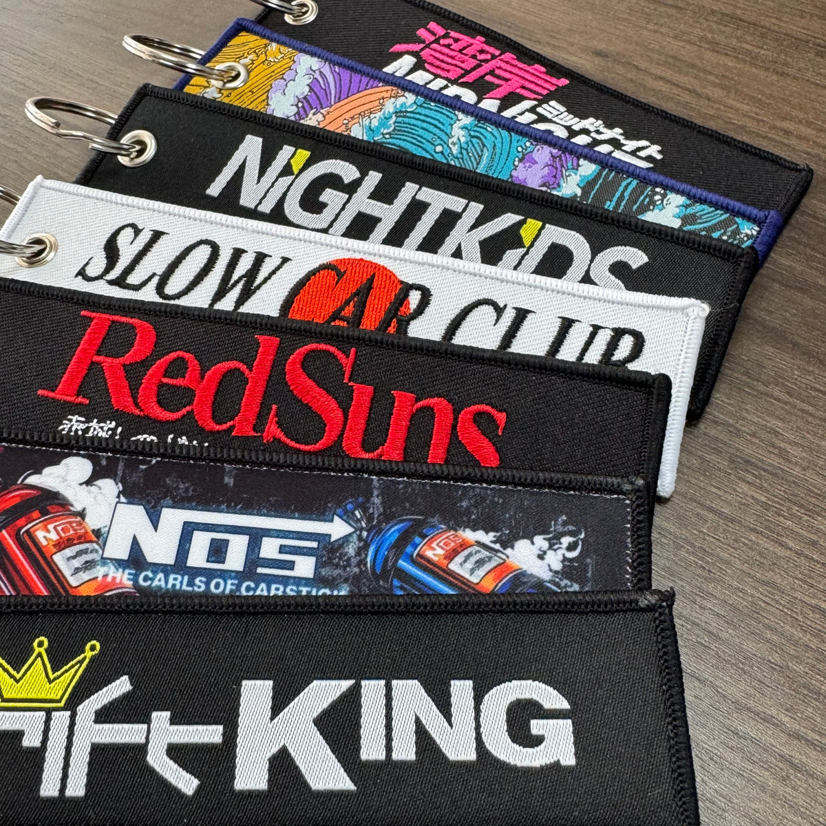 JDM Embroidery Keyring Car Keychain Key Tag Lanyard Refit Gift Red Sun Racing Drift King Motorcycle Key Chain Accessories