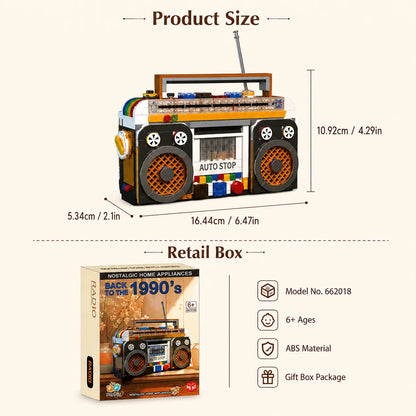 554PCS Color Radio Model Building Blocks Retro Small Home Appliances Assembly Bricks DIY Toys Desktop Deco Adult Holiday Gift
