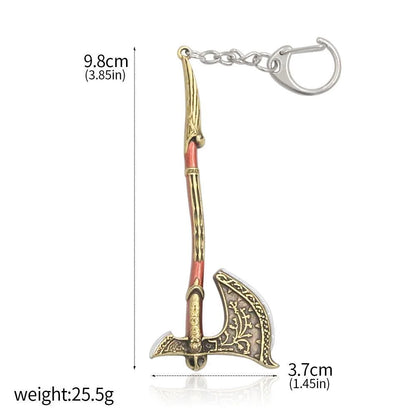 God of War 5 Ragnarok Keychain Kratos Leviathan Axe Blades of Chaos Mjolnir Hammer Weapon Pendant Key Chain for Men Keyring Gift