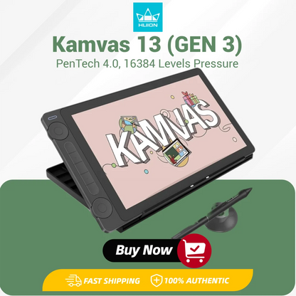 Huion Tablet Kamvas 13 (Gen 3) Graphics Tablets Monitor 16K Levels Pressure 13.3 Inch Screen Drawing Display PenTech 4.0 Stylus