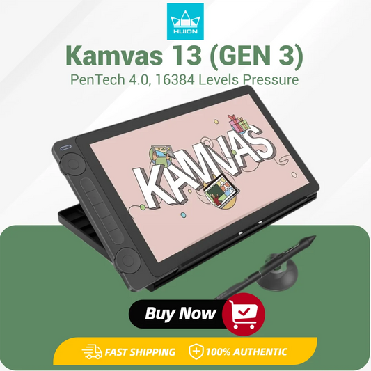 Huion Tablet Kamvas 13 (Gen 3) Graphics Tablets Monitor 16K Levels Pressure 13.3 Inch Screen Drawing Display PenTech 4.0 Stylus
