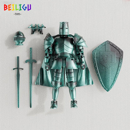 Europe Medieval Knight Multi-Joint Movable Action Figures Warrior Robot Sword Shield Assembly Toy Collection Model Holiday Gift