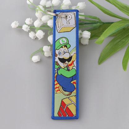 Cool Anime Game Keychain Embroidery Game Key Tag Cute Cartoon Key Fobs Key Rings Backpack Wallet Key Cosplay Accessory Gifts