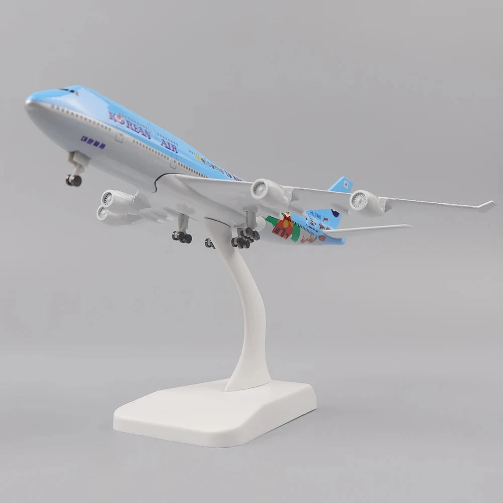 20cm Korea B747 Aircraft Model Air Boeing 747 Planel Models Metal Simulation Alloy Material with Landing Gear Children's Toys