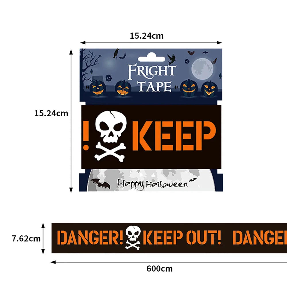 Halloween Decoration Tape,Warning Line,Warning Tape Signs,Window Wall Danger Decoration Props