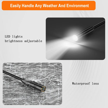 2-100m Split Design Endoscope 1080P Camera with 4.3'' IPS Screen Waterproof Borescope Camera 8mm Inspect Pipeline Sewer Engine