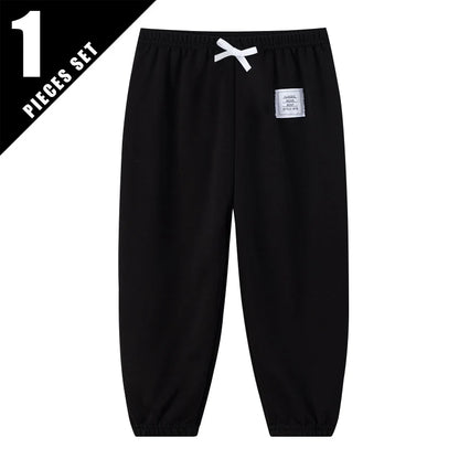 1/3 Pcs Four Seasons Children's Leisure Sports Pants Solid Color Basic Boy Running Holiday 9 Pants Girl Joker Comfortable Pants