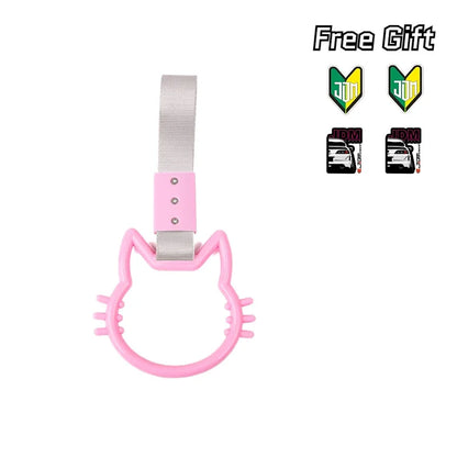 Tsurikawa JDM Train Bus Handle Glow-in-the-dark Cat Shape Hand Strap Drift Charm Strap Drift Warning Ring Car Supplies New