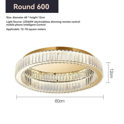 Crystal modern simple circular home ceiling light Italian style light luxury living room study bedroom home decoration lighting
