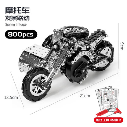 3D Metal Building Block Fighter Aircraft Model Assembly Jigsaw Toy Alloy RC Engineering Vehicle Gift Adult Assembly