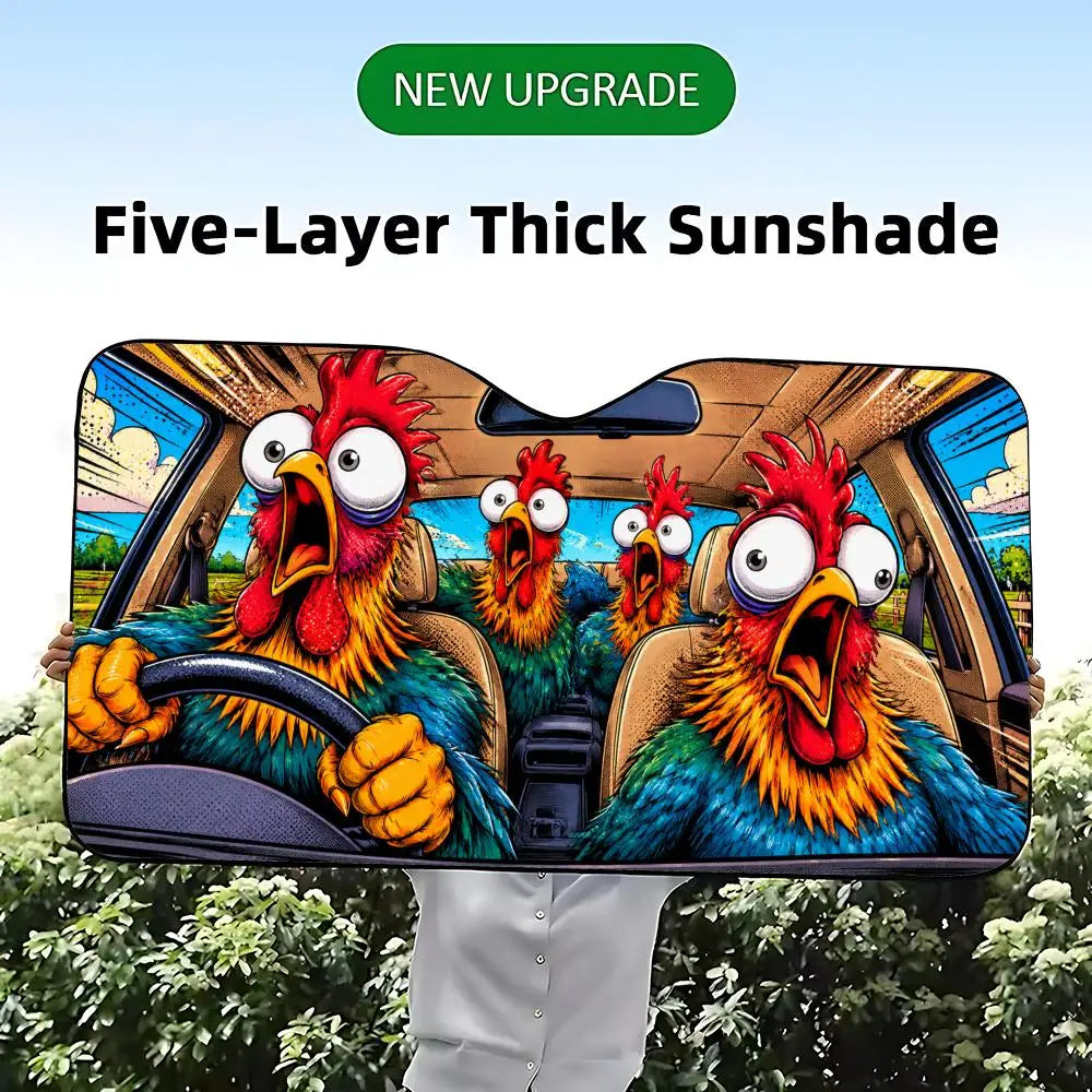 animal chicken Sun Visor Car Windshield Sun Visor - Foldable Universal Fit UV Block Heat Insulation Sunshade